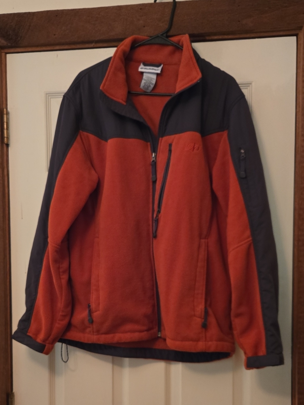 Men's Nordic Track Two-Tone Fleece Jacket - Rust & Charcoal Sz 42/44 Like New.
